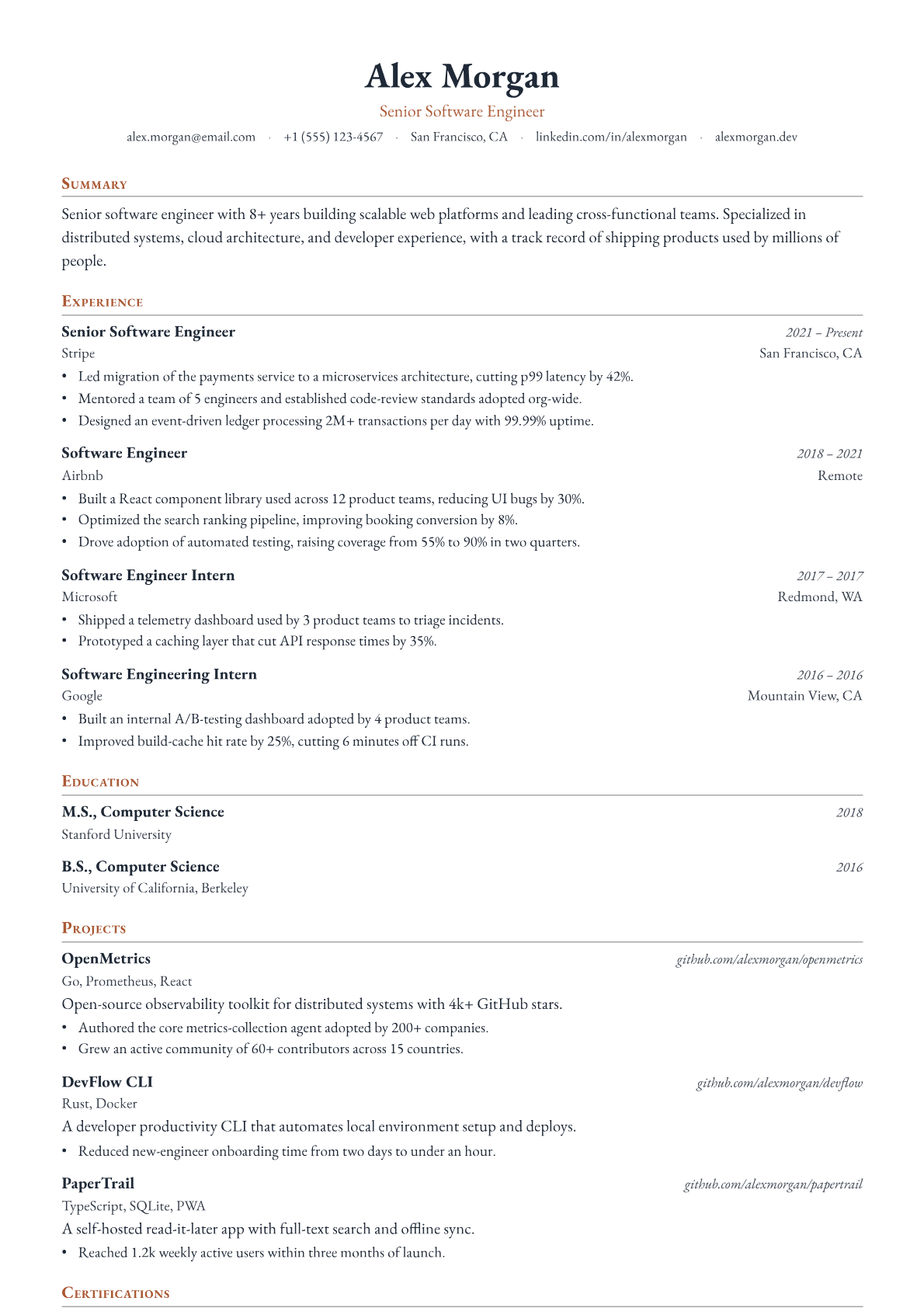 Corporate Trainer resume template