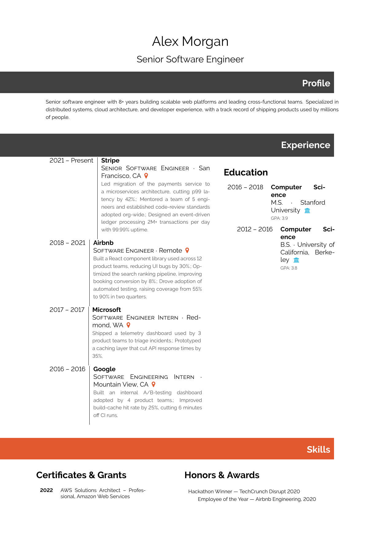 First Year Student LaTeX resume template