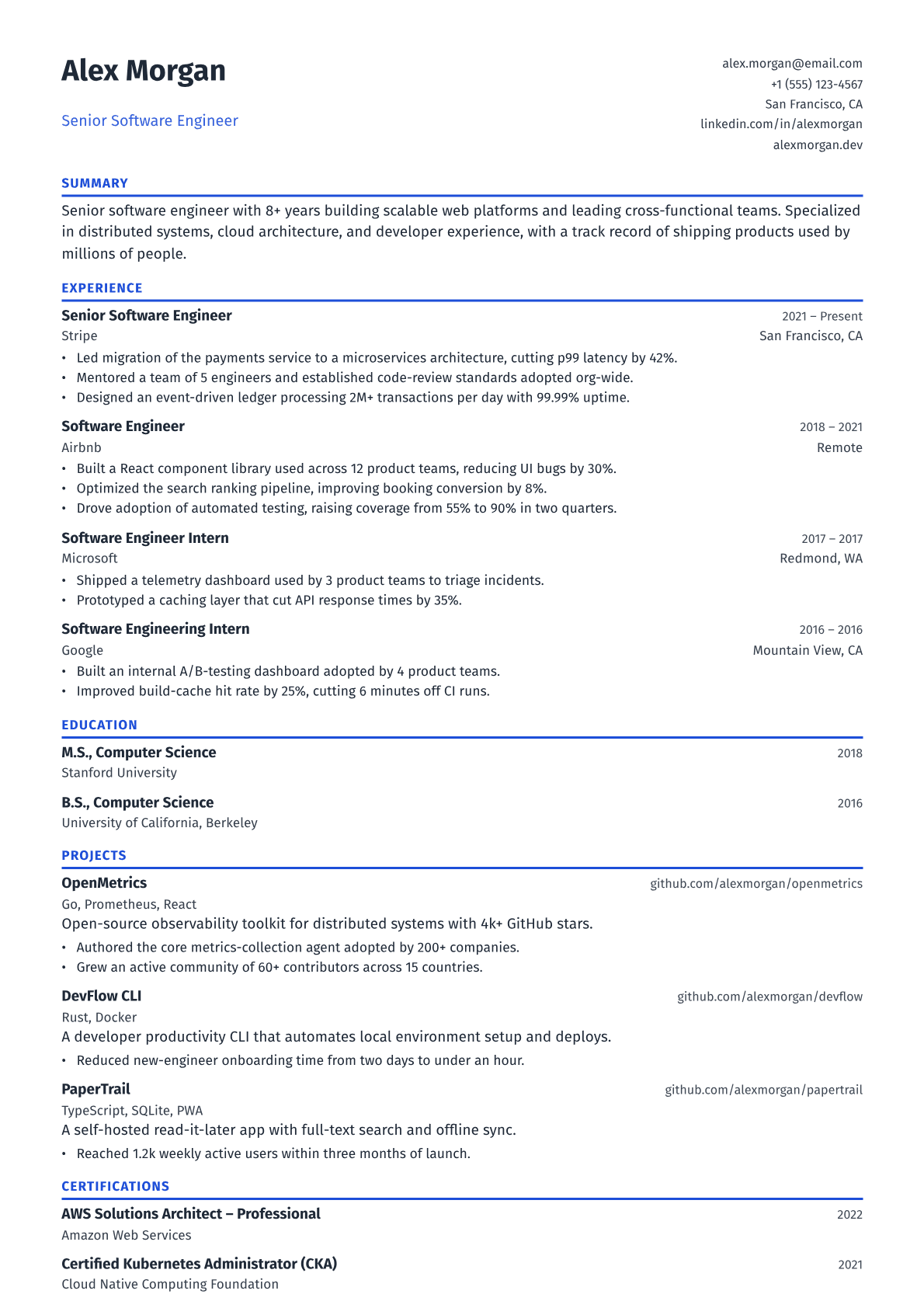 Civil Engineer resume template