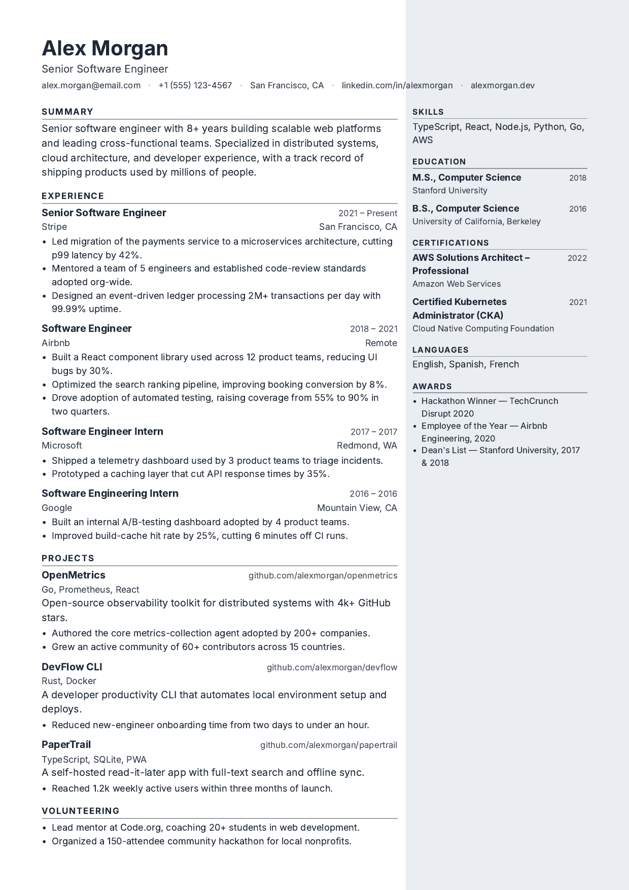 Senior Management Consultant resume template