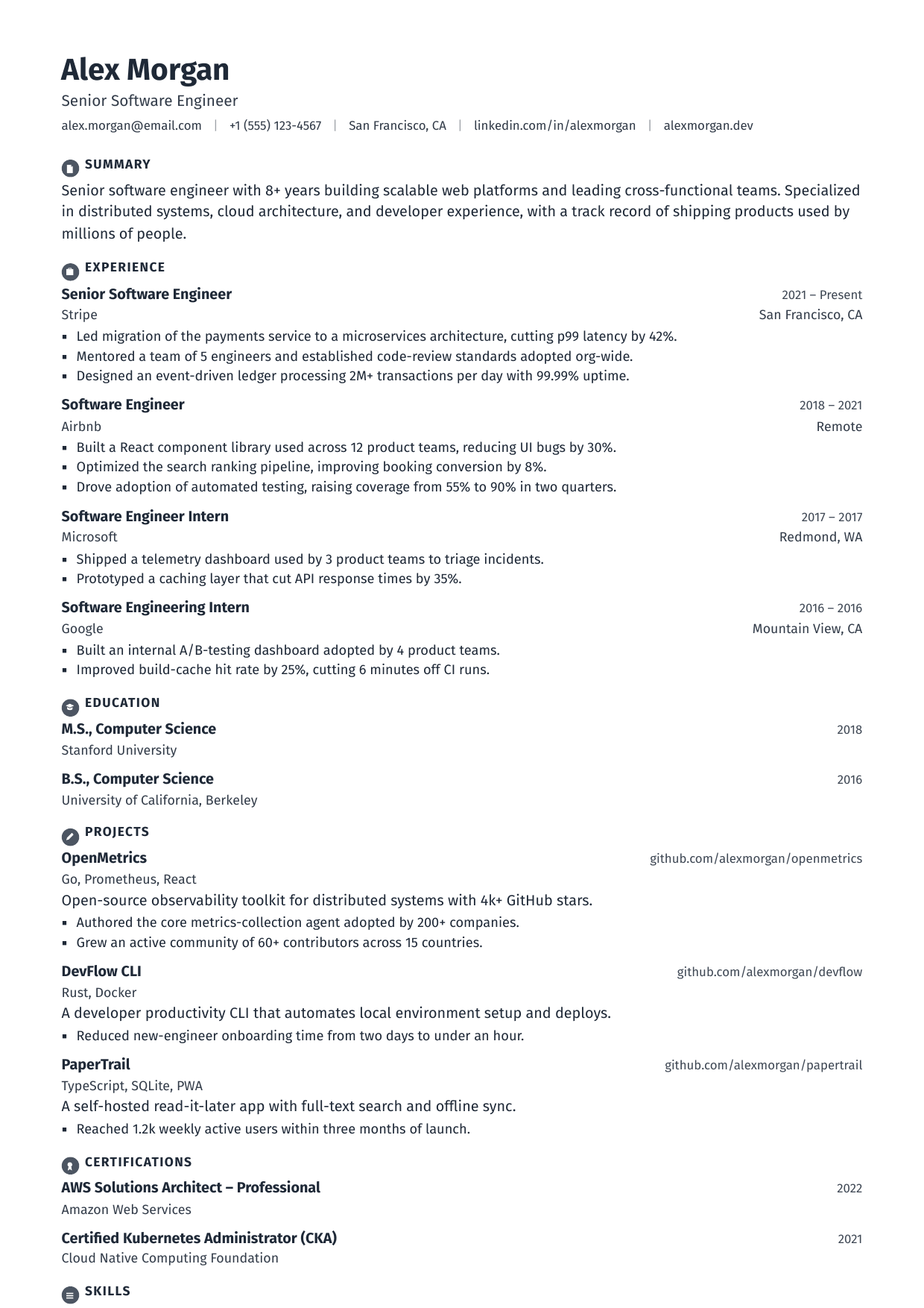 Mechanical Engineer resume template