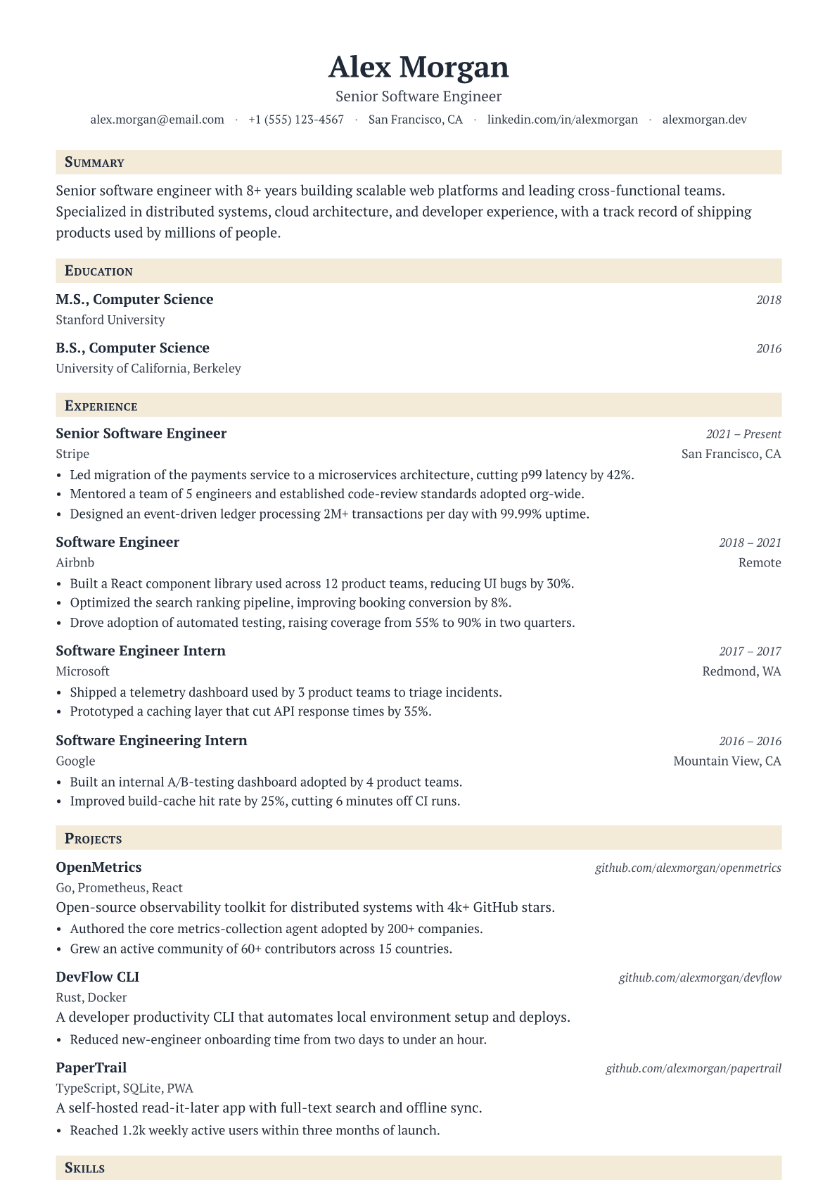 Teaching Assistant resume template