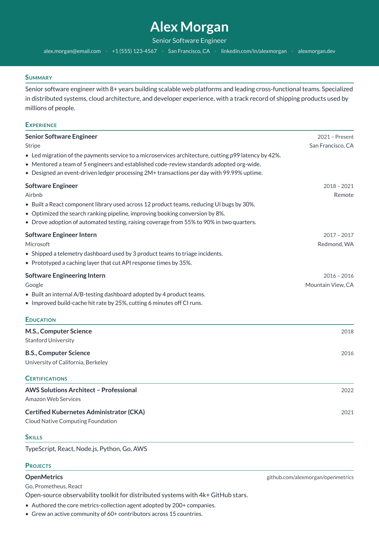 Physician Assistant resume template