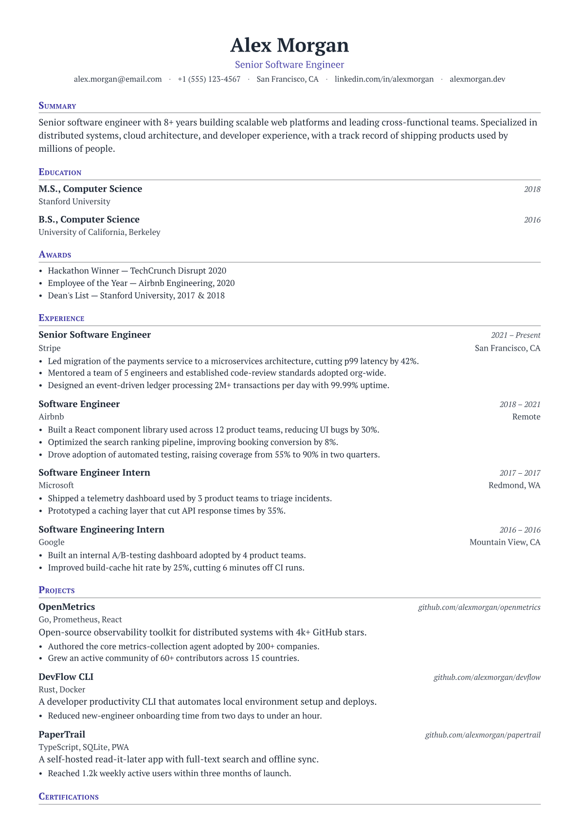 Associate Professor resume template