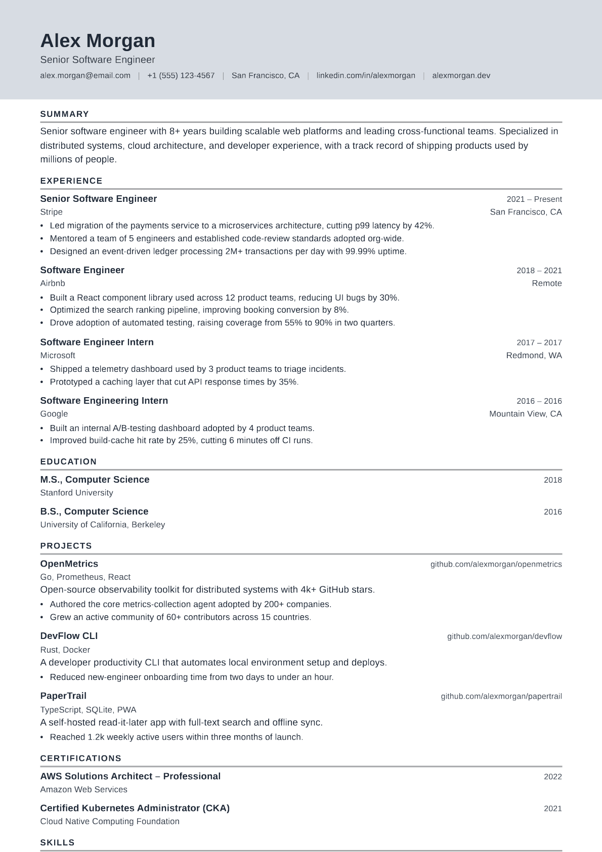 Power Systems Engineer resume template