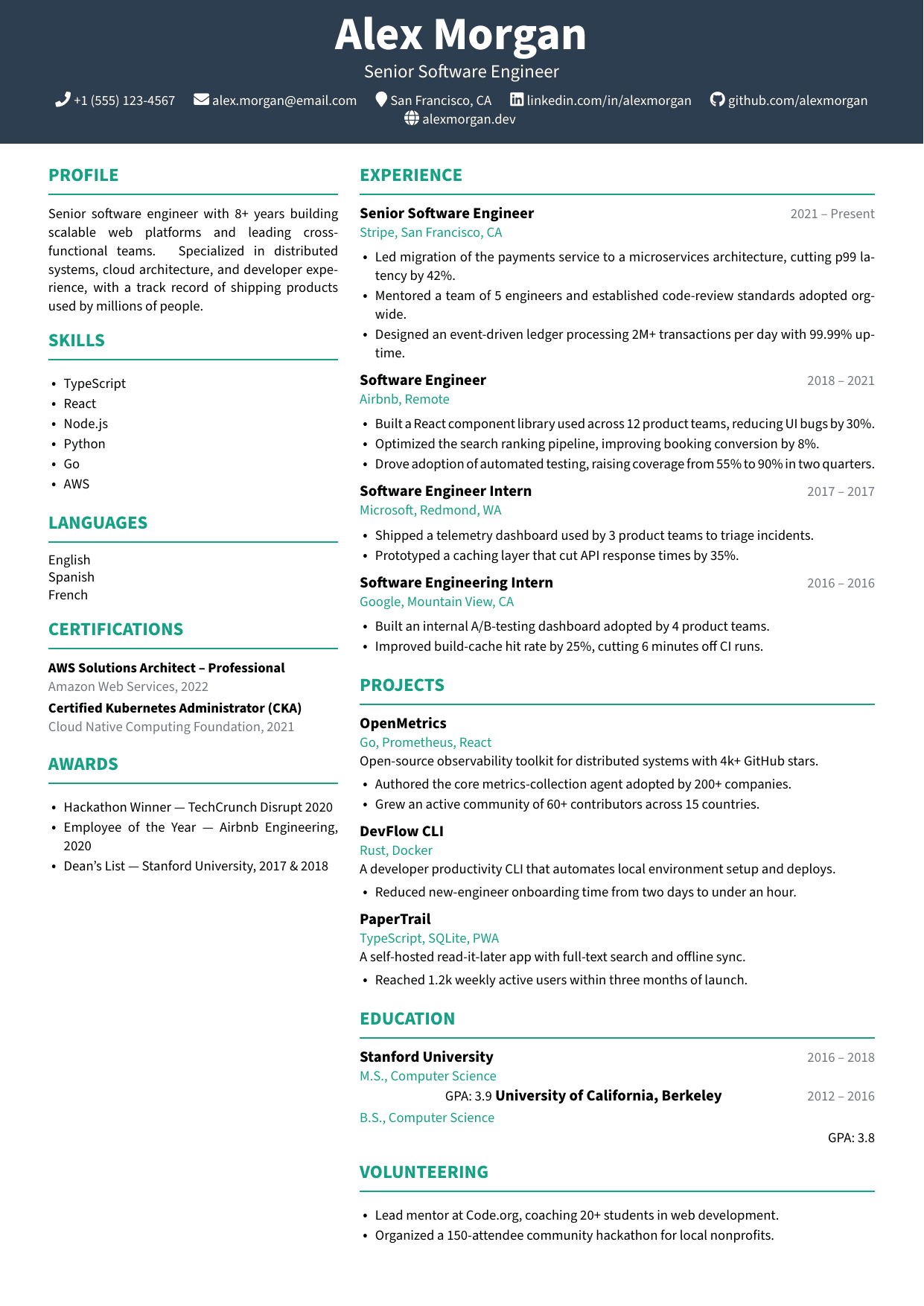 Marketing Manager resume template