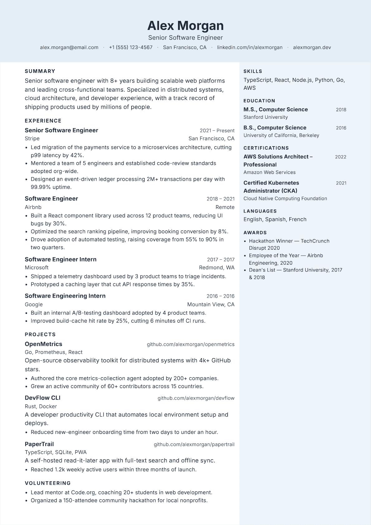 Management Consultant resume template