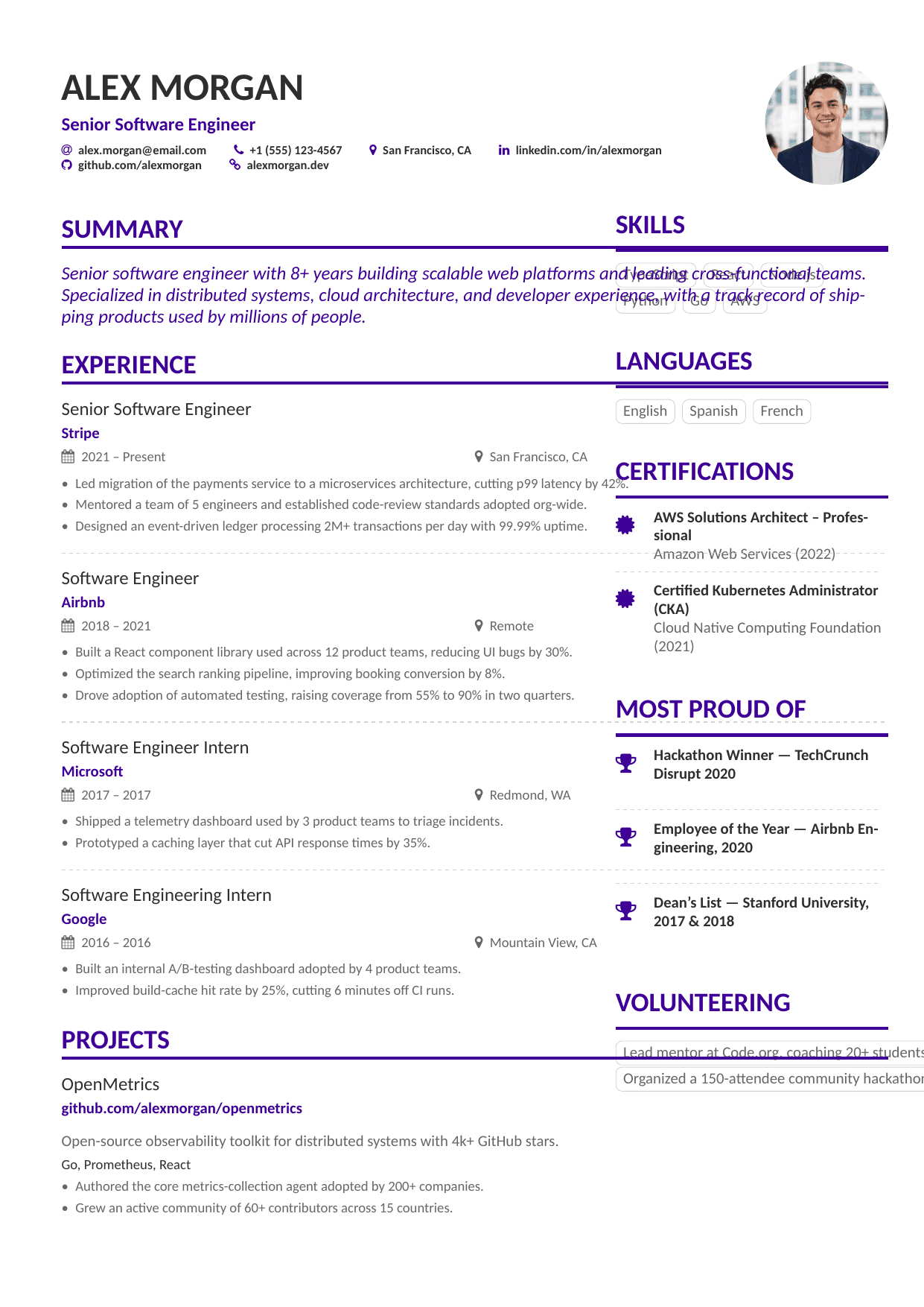 Human Resources LaTeX resume template