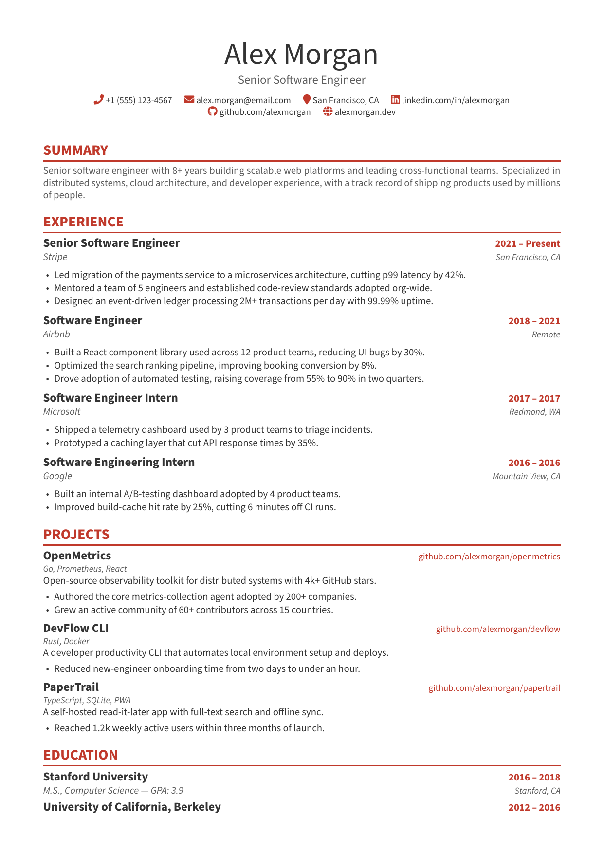 Management Consultant resume template preview