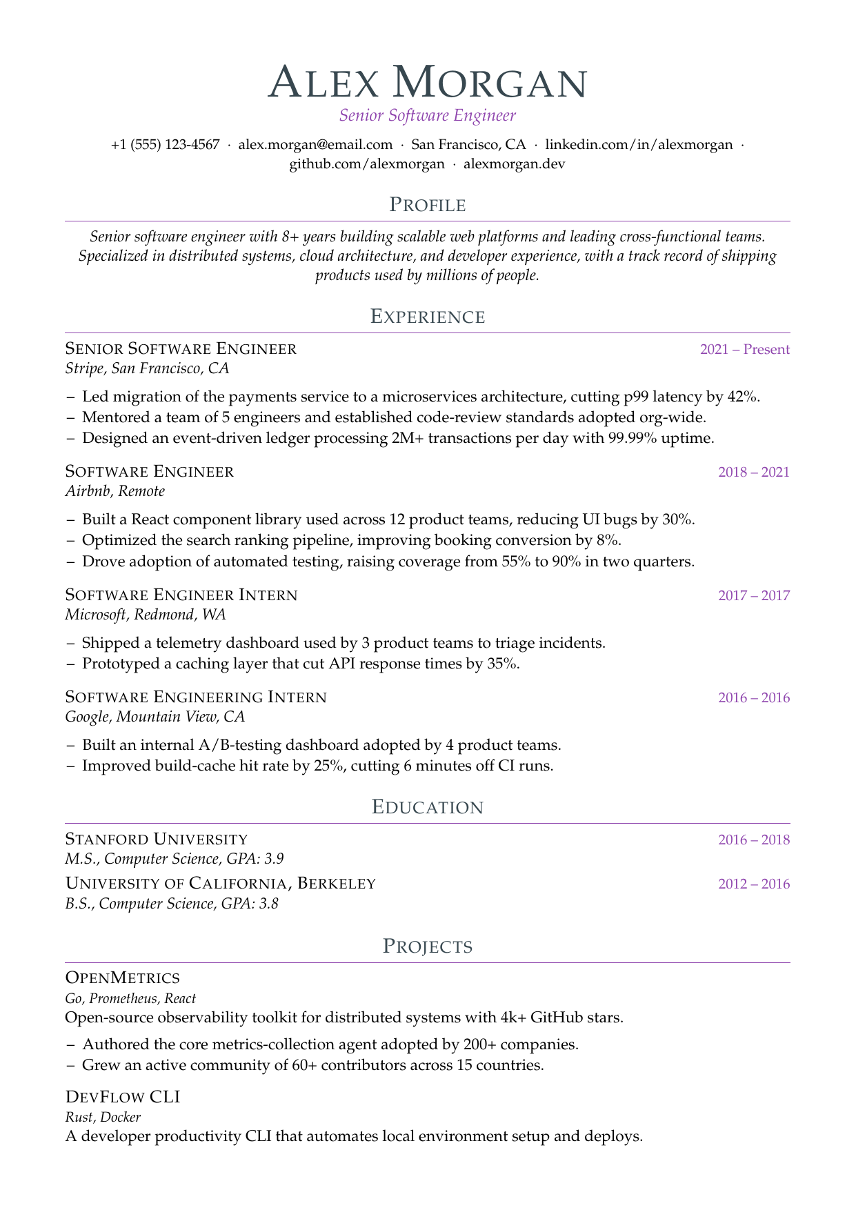 Creative Director resume template preview
