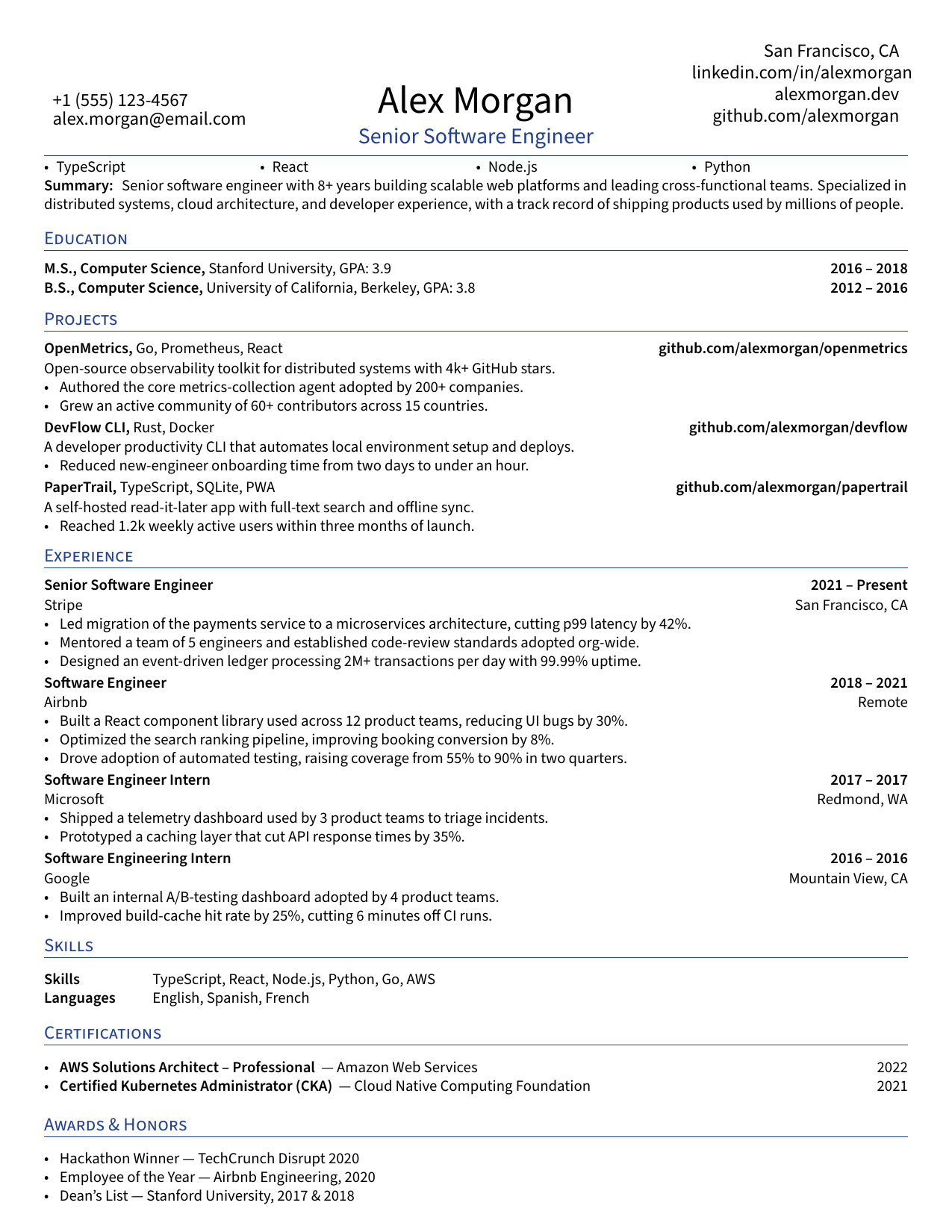 Graduate Student Researcher resume template preview